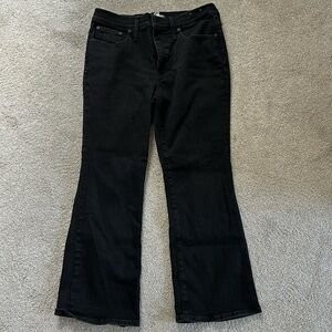 Madewell black amid rise kick out jeans